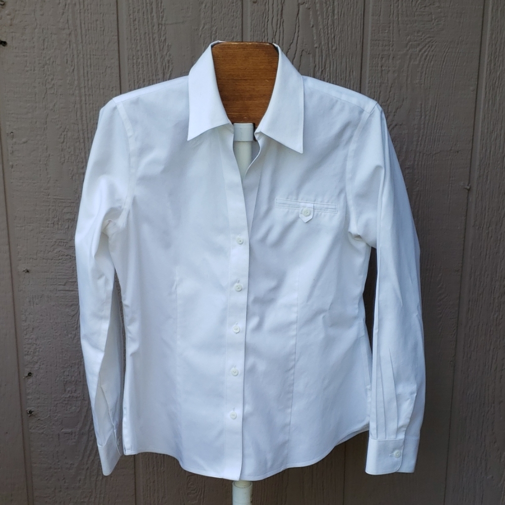 White cotton casual or dress shirt.